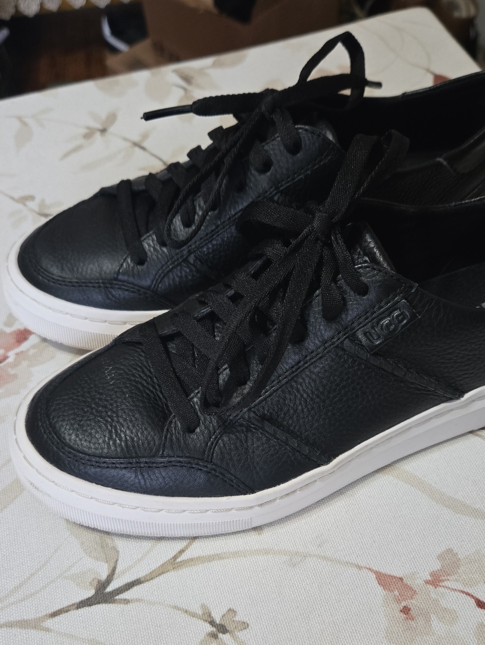 Ugg Black And White Leather Sneakers